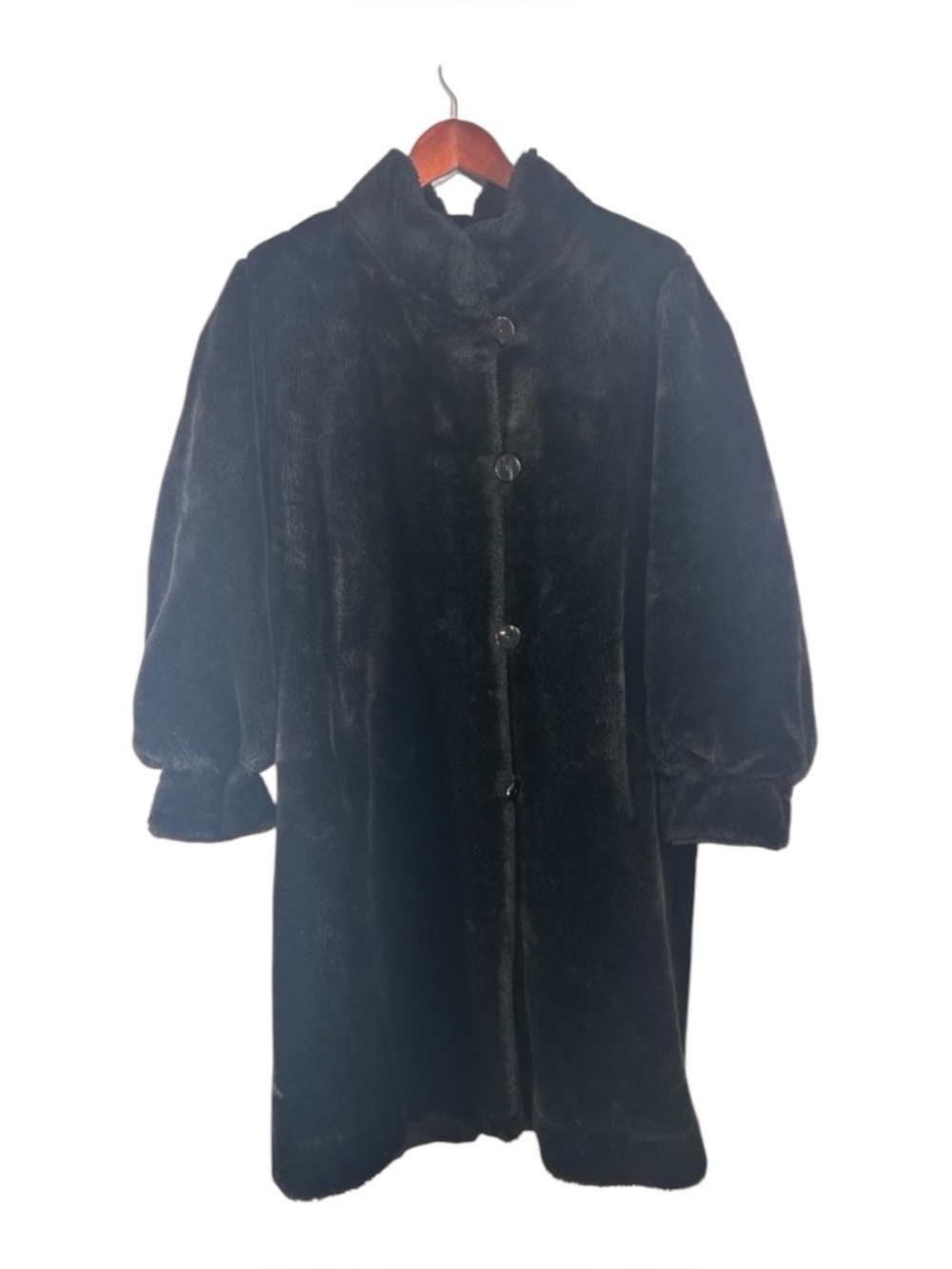 Gallery reversible black long coat vegan fur winter minimalist quiet luxury 6